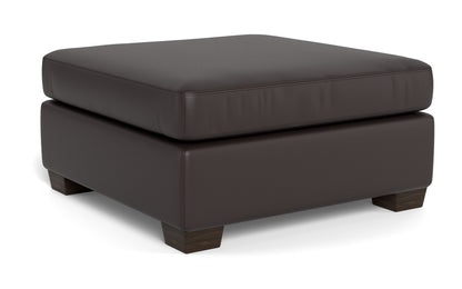 Track Leather Ottoman - Tribeca Lagoon