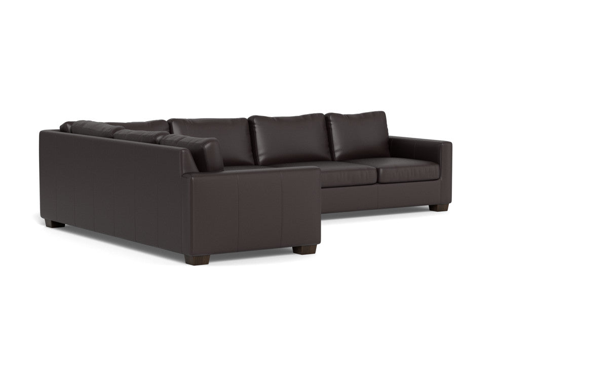 Track 121" Leather Left Corner Sectional With Raf Sleeper Sectional - Tribeca Quarry