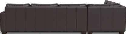 Track 121" Leather Left Corner Sectional With Raf Sleeper Sectional - Tribeca Quarry