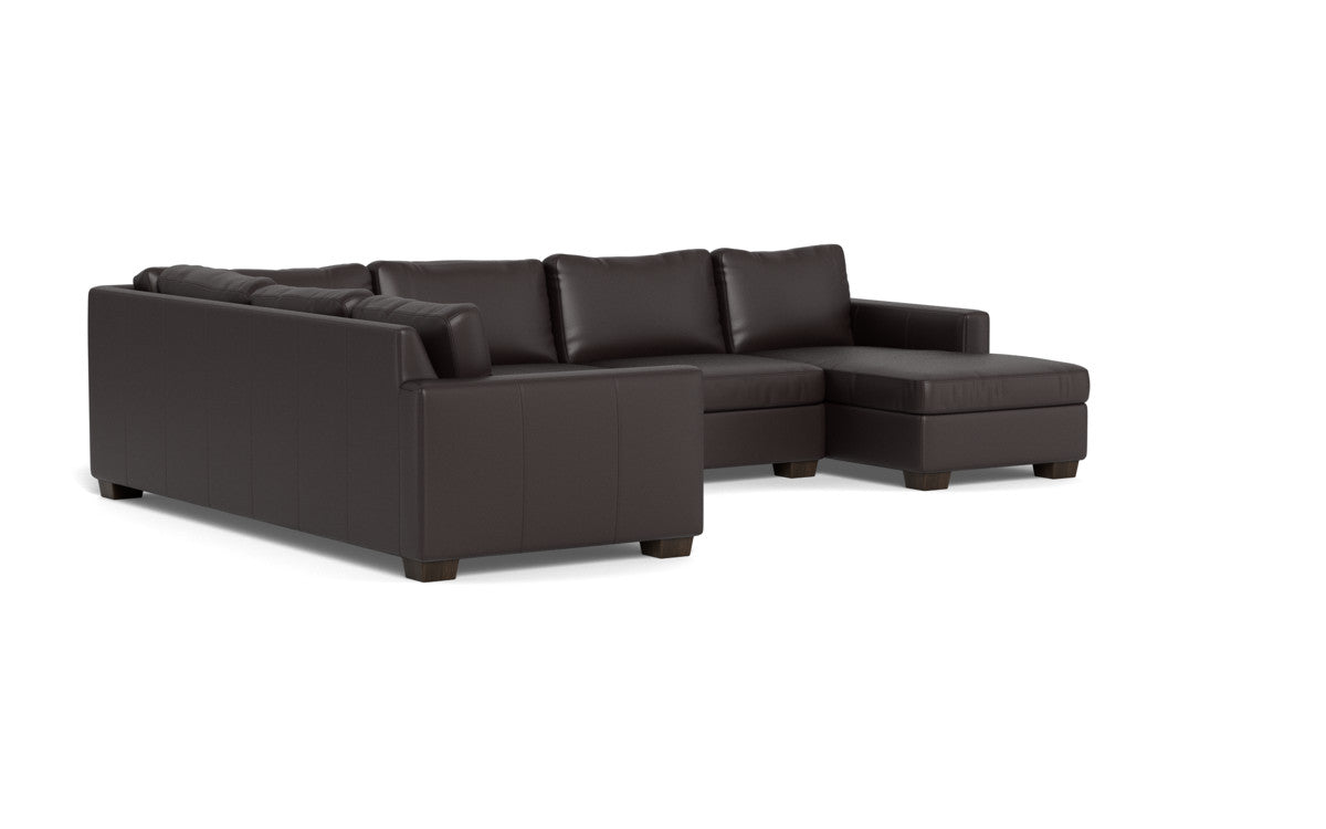 Track 141" Leather Corner Sectionals w. Right Chaise - Tribeca Quarry