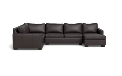Track 141" Leather Corner Sectionals w. Right Chaise - Tribeca Quarry