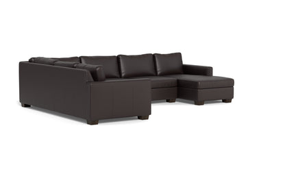 Track 141" Leather Corner Sectionals W. Full Sleeper & Right Chaise - Tribeca Quarry