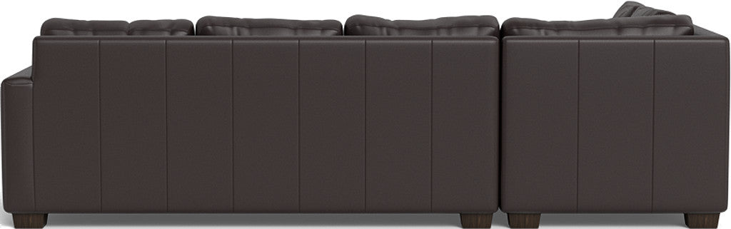 Track 121" Leather Left Chaise Sleeper Sectional - Tribeca Quarry