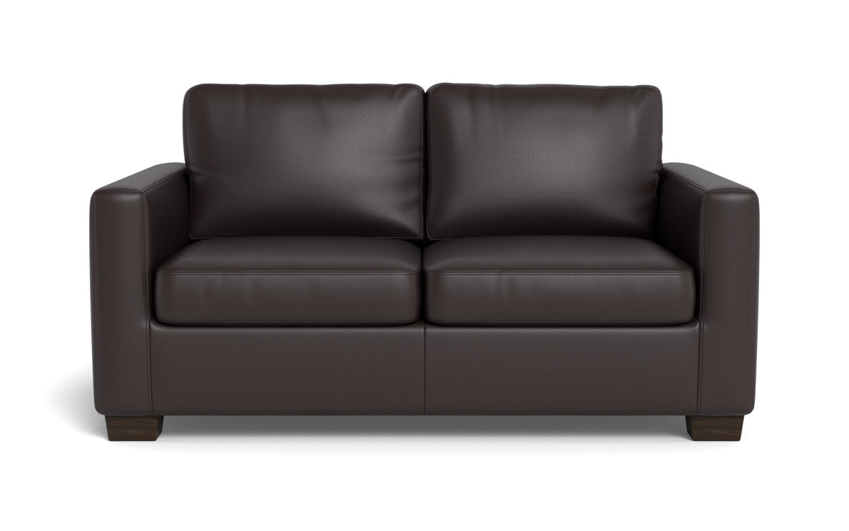 Track 62" Leather Loveseat - Tribeca Quarry