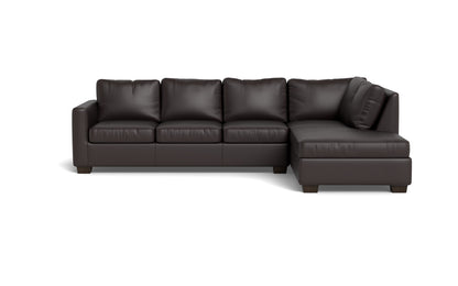 Track 121" Leather Right Chaise Sectional - Tribeca Quarry