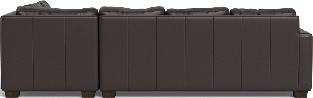 Track 121" Leather Right Chaise Sleeper Sectional - Tribeca Quarry
