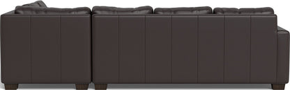 Track 121" Leather Right Chaise Sleeper Sectional - Tribeca Quarry