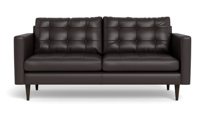Wallace 74" Leather Apartment Sofa - Tribeca Quarry