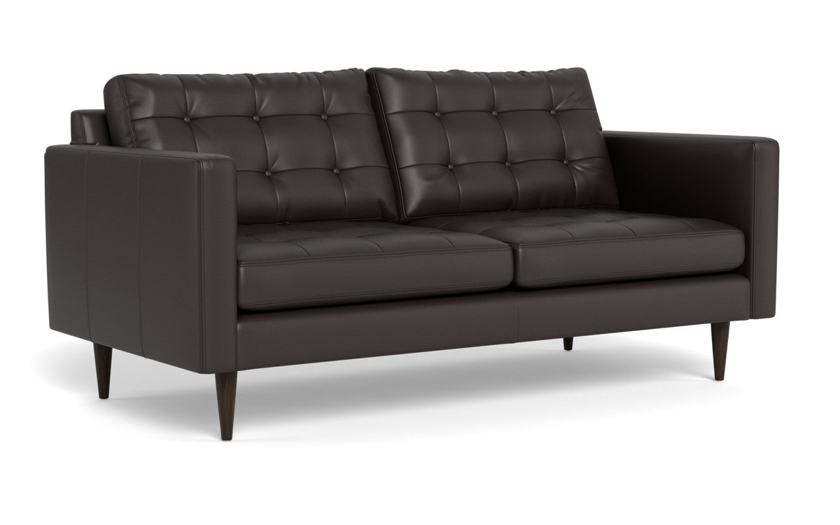 Wallace 74" Leather Apartment Sofa - Tribeca Quarry