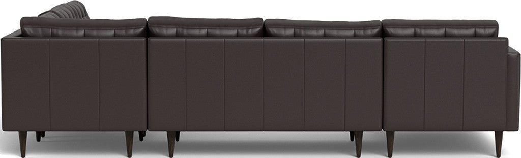 Wallace 130" Leather Corner Sectionals w. Left Chaise - Tribeca Quarry