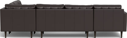 Wallace 130" Leather Corner Sectionals w. Left Chaise - Tribeca Quarry