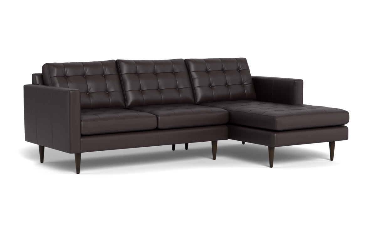 Wallace 98" Leather Right Chaise Sectional - Tribeca Quarry