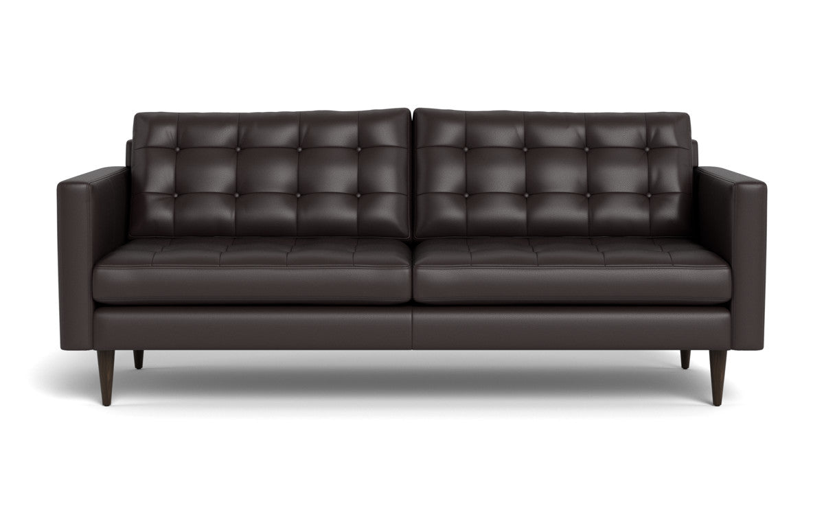 Wallace 85" Leather Sofa - Tribeca Quarry