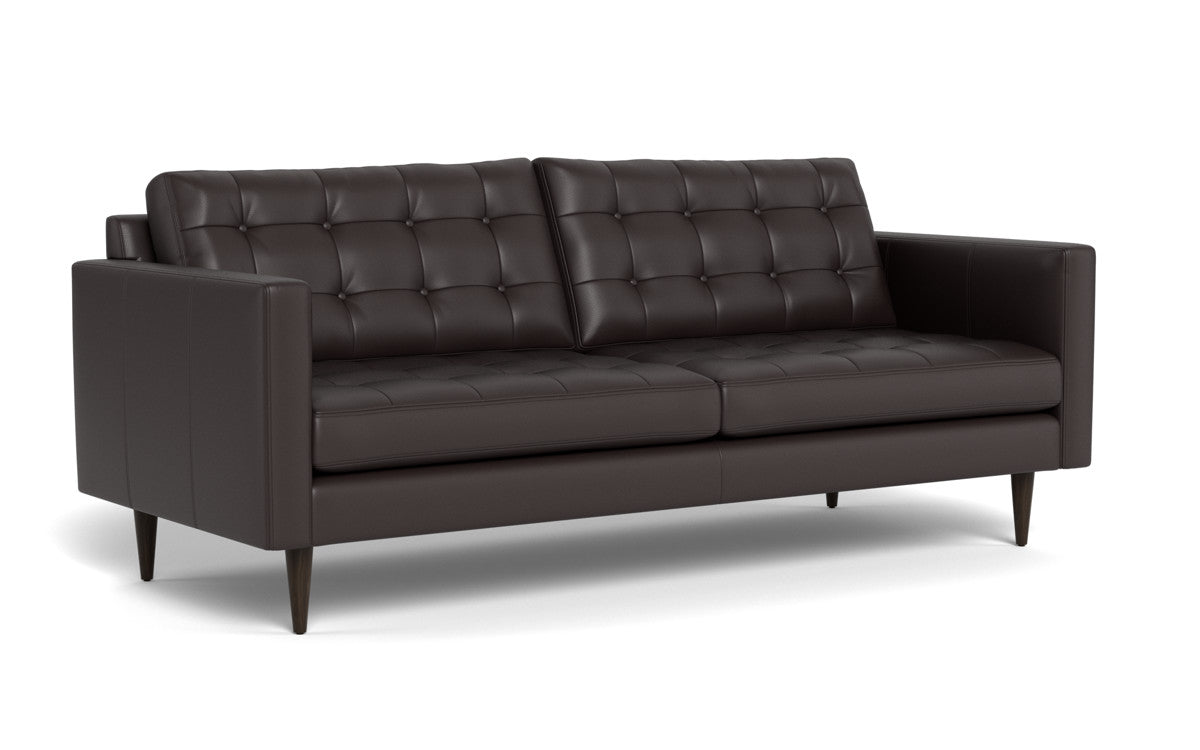 Wallace 85" Leather Sofa - Tribeca Quarry