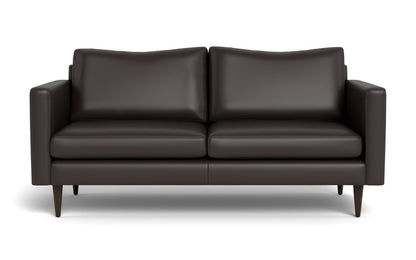 Wallace 74" Leather Untufted Apartment Sofa - Tribeca Quarry