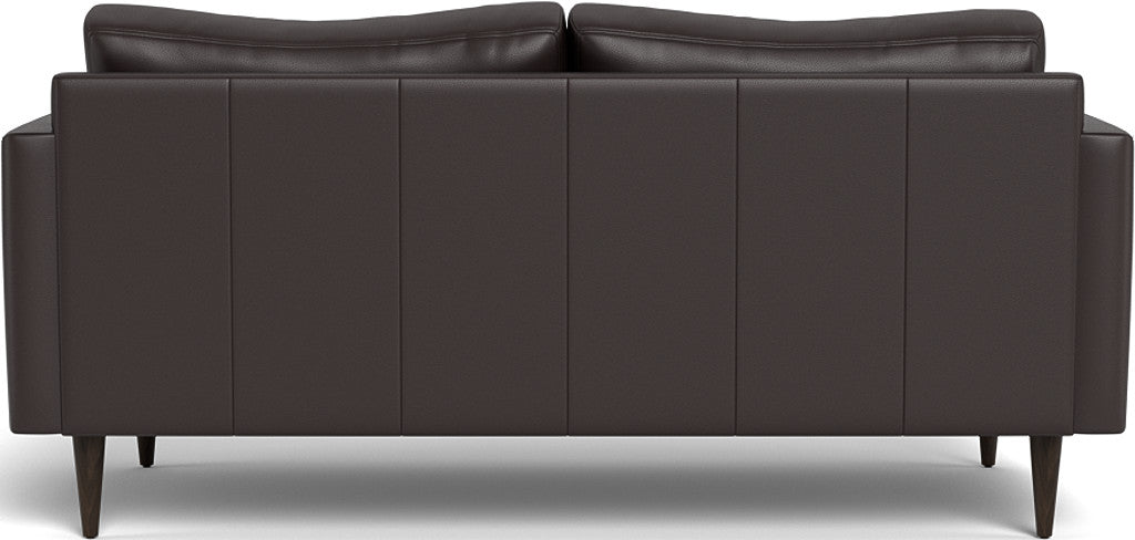 Wallace 74" Leather Untufted Apartment Sofa - Tribeca Quarry