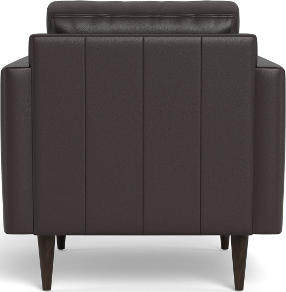 Wallace 34" Leather Untufted Arm Chair - Tribeca Quarry