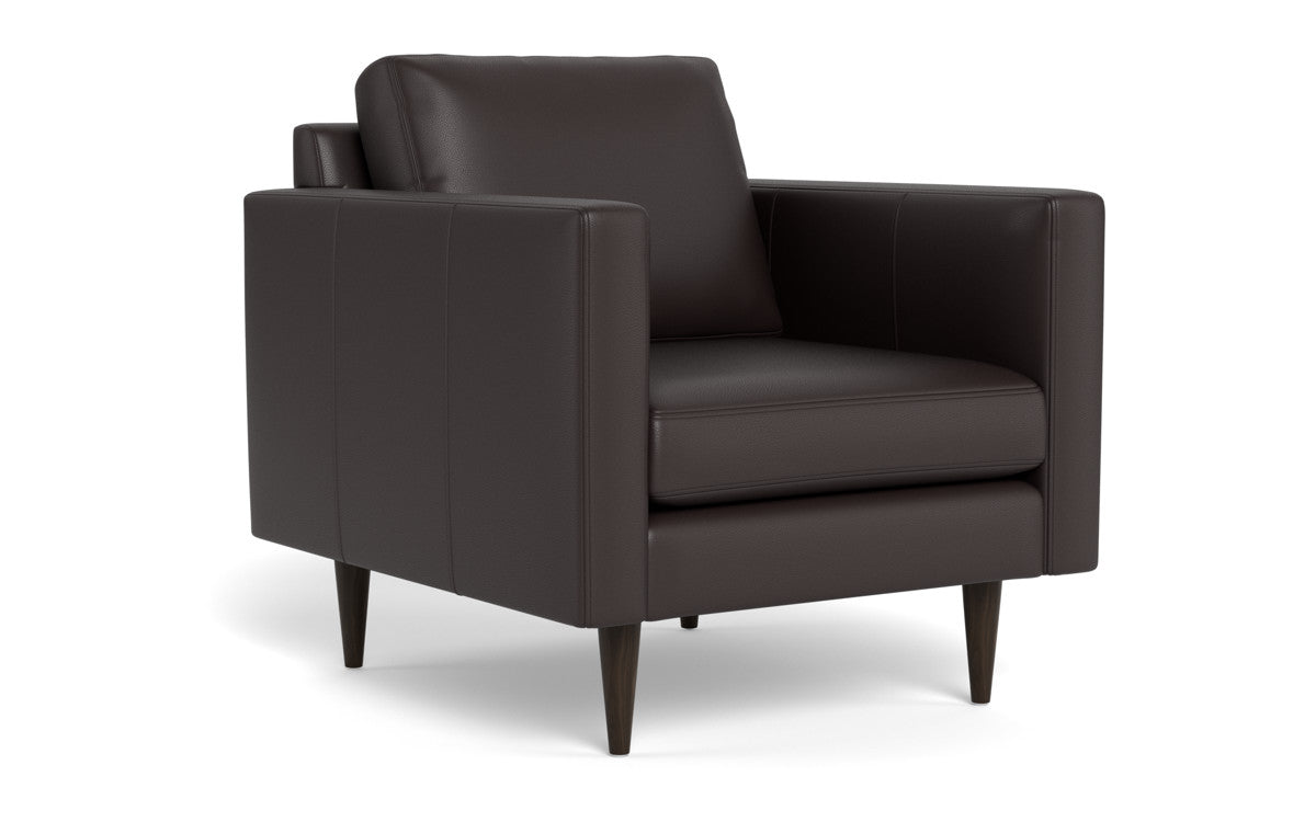 Wallace 34" Leather Untufted Arm Chair - Tribeca Quarry