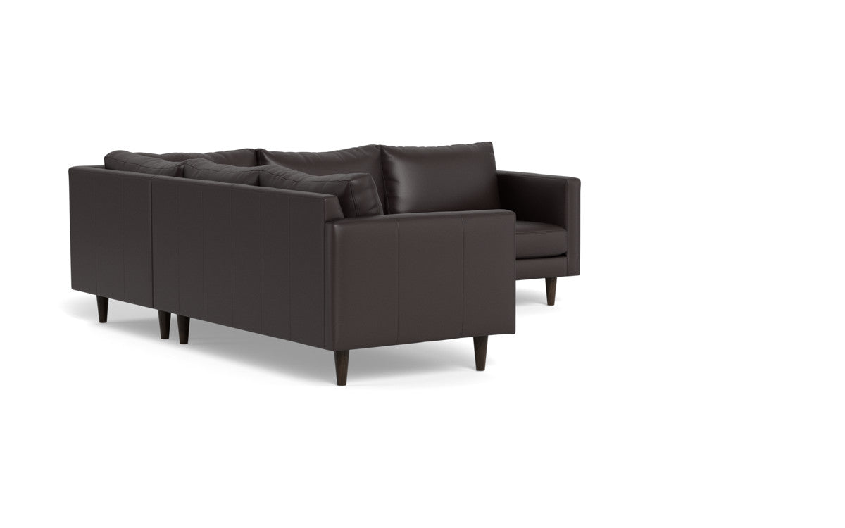 Wallace 102" Leather Untufted Corner Sectional - Tribeca Quarry