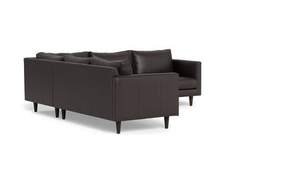 Wallace 102" Leather Untufted Corner Sectional - Tribeca Quarry