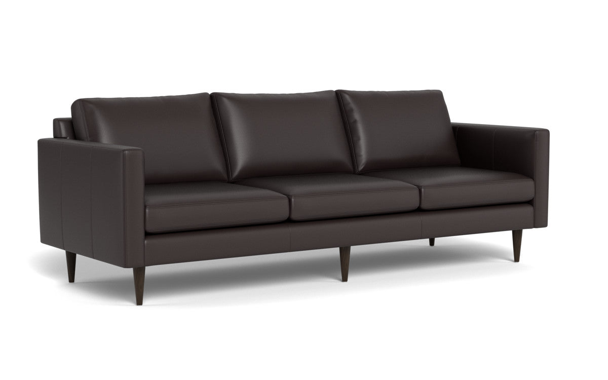 Wallace 98" Leather Untufted Estate Sofa - Tribeca Quarry