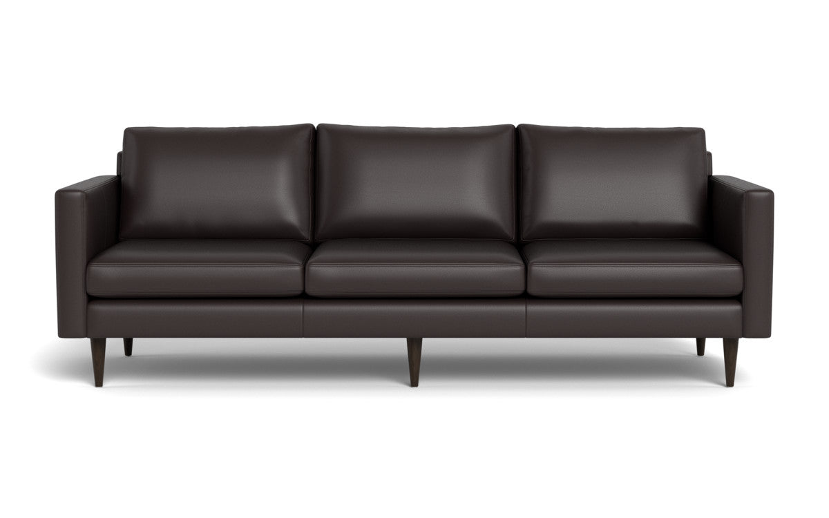 Wallace 98" Leather Untufted Estate Sofa - Tribeca Quarry