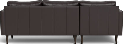 Wallace 98" Leather Untufted Left Chaise Sectional - Tribeca Quarry
