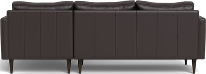 Wallace 98" Leather Untufted Right Chaise Sectional - Tribeca Quarry