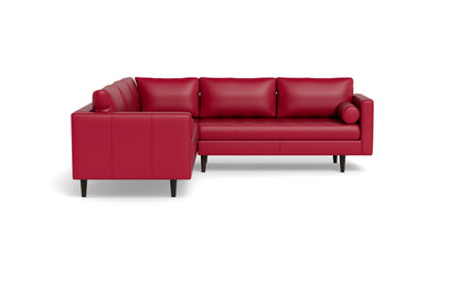 Ladybird 103" Leather Corner Sectional - Tribeca Scarlet