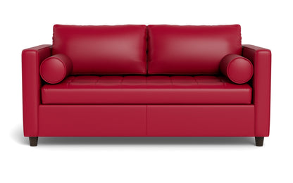 Ladybird 72" Leather Full Sleeper Loveseat - Tribeca Scarlet