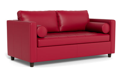 Ladybird 72" Leather Full Sleeper Loveseat - Tribeca Scarlet