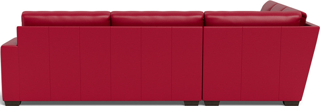 Mas Mesa 127" Deep Leather Corner Sectional - Tribeca Scarlet