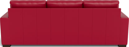 Mas Mesa 101" Deep Leather Estate Sofa - Tribeca Scarlet
