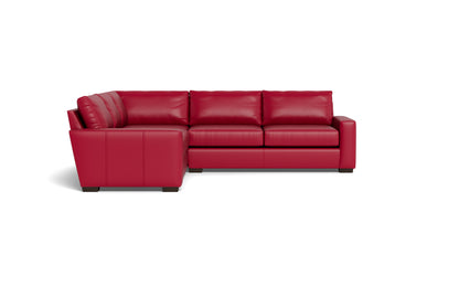 Mesa 121" Leather Corner Sectional - Tribeca Scarlet