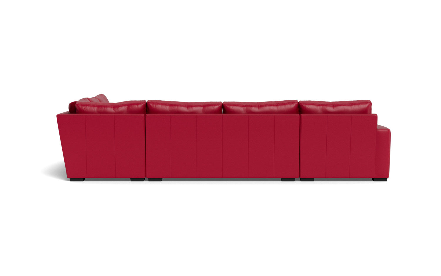 Mesa 156" Leather Corner Sectionals w. Left Chaise - Tribeca Scarlet