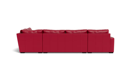 Mesa 156" Leather Corner Sectionals w. Left Chaise - Tribeca Scarlet