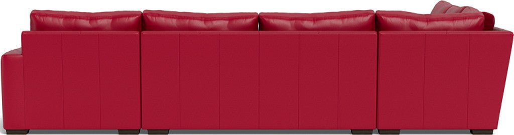 Mas Mesa 162" Deep Leather Corner Sectionals w. Right Chaise - Tribeca Scarlet