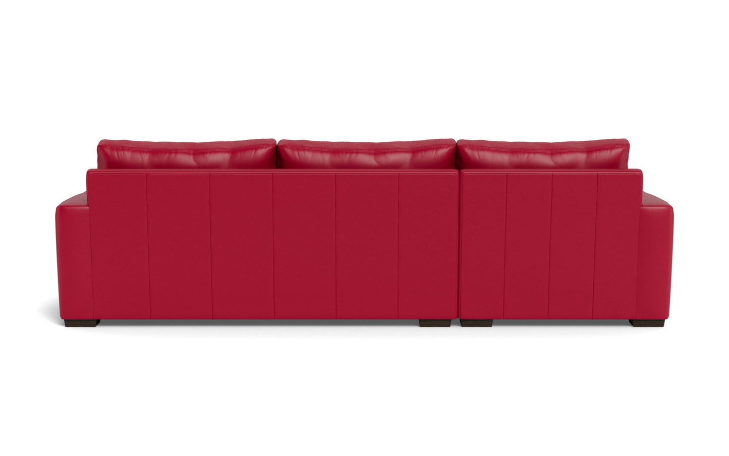 Mesa 123" Leather Left Chaise Sectional - Tribeca Scarlet