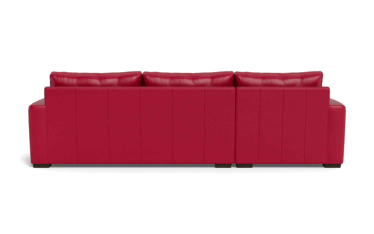 Mesa 123" Leather Left Chaise Sectional - Tribeca Scarlet