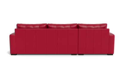 Mesa 123" Leather Left Chaise Sectional - Tribeca Scarlet
