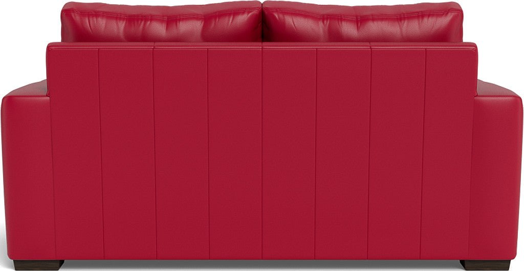 Mas Mesa 72" Deep Leather Loveseat - Tribeca Scarlet