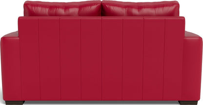 Mas Mesa 72" Deep Leather Loveseat - Tribeca Scarlet