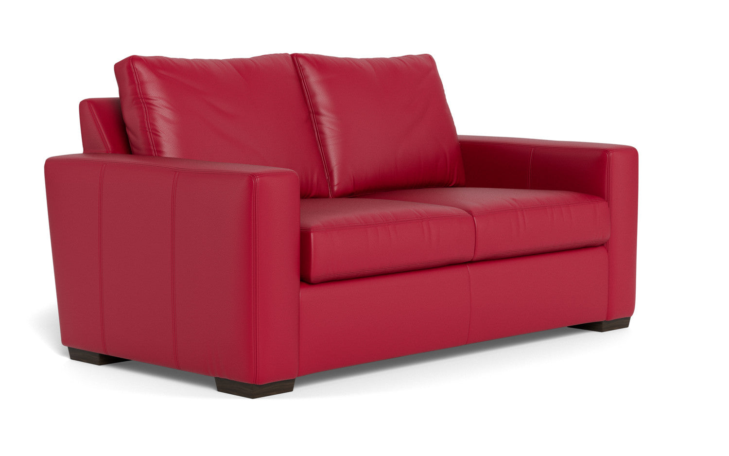 Mesa 72" Leather Loveseat - Tribeca Scarlet