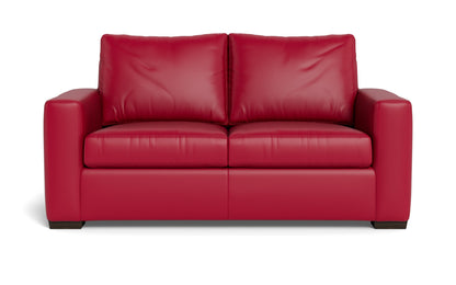 Mesa 72" Leather Loveseat - Tribeca Scarlet