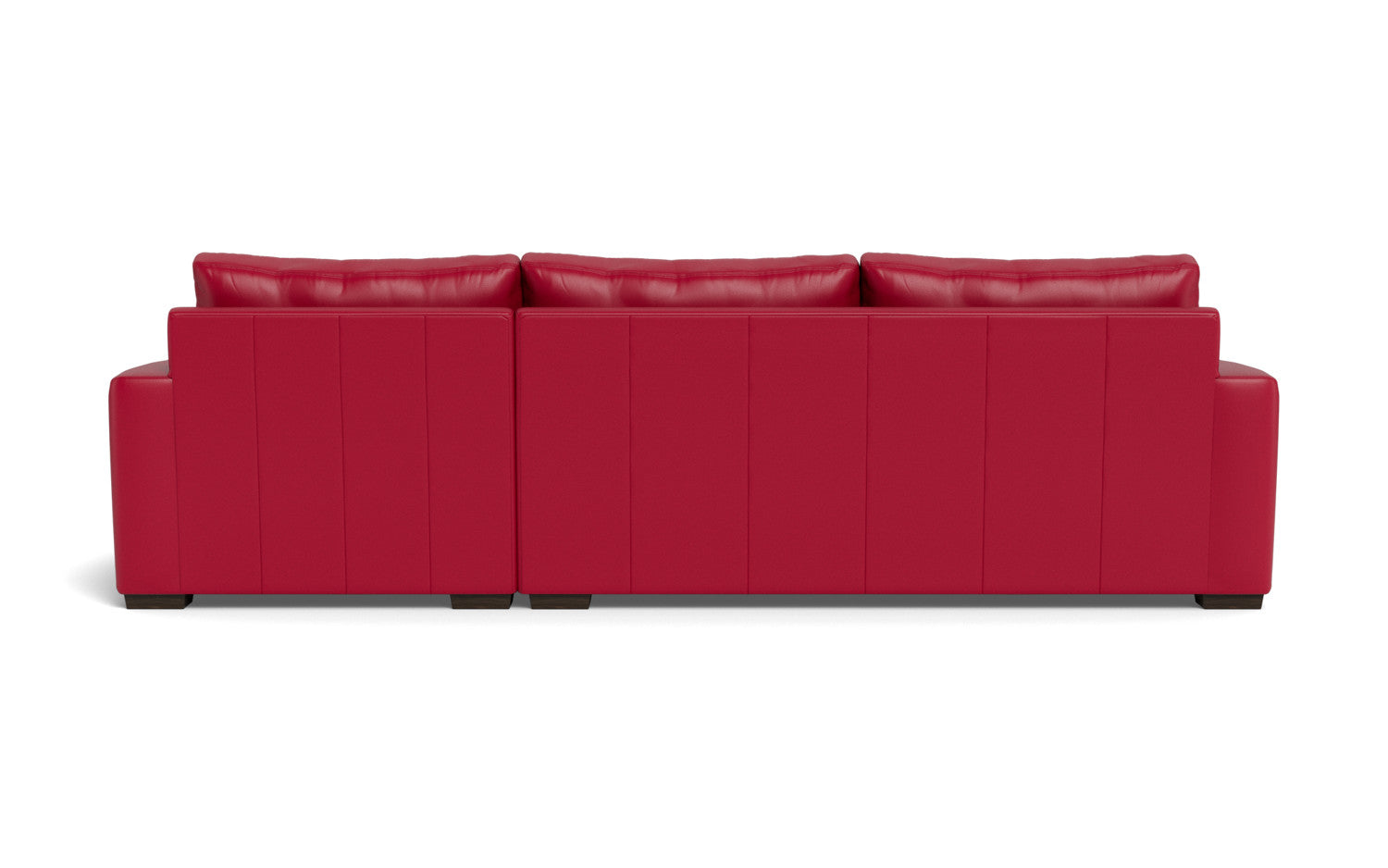 Mesa 123" Leather Right Chaise Sectional - Tribeca Scarlet