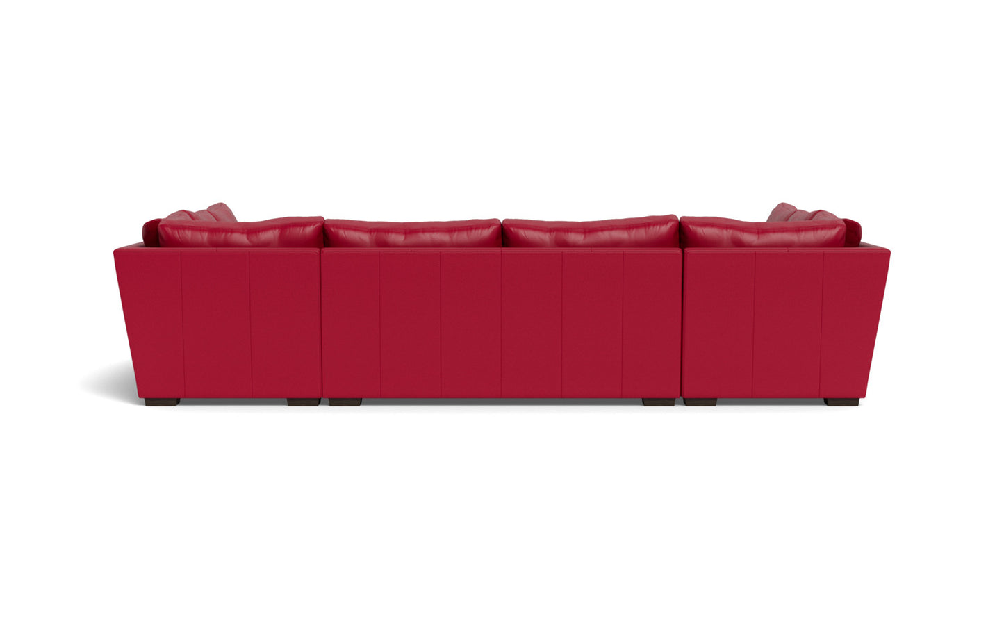 Mesa 154" Leather Condo U Sectional - Tribeca Scarlet