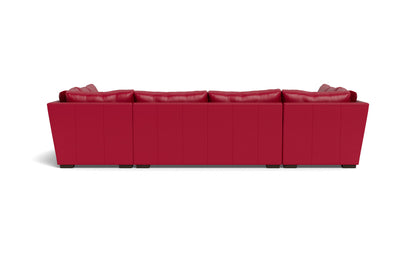Mesa 154" Leather Condo U Sectional - Tribeca Scarlet