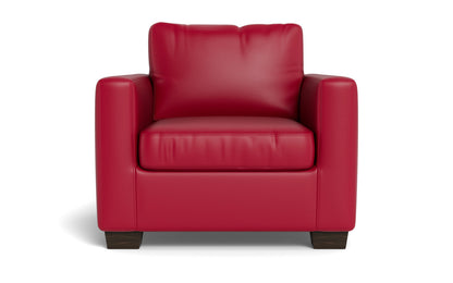 Track 36" Leather Arm Chair - Tribeca Scarlet