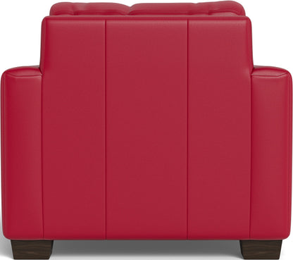 Track 36" Leather Arm Chair - Tribeca Scarlet