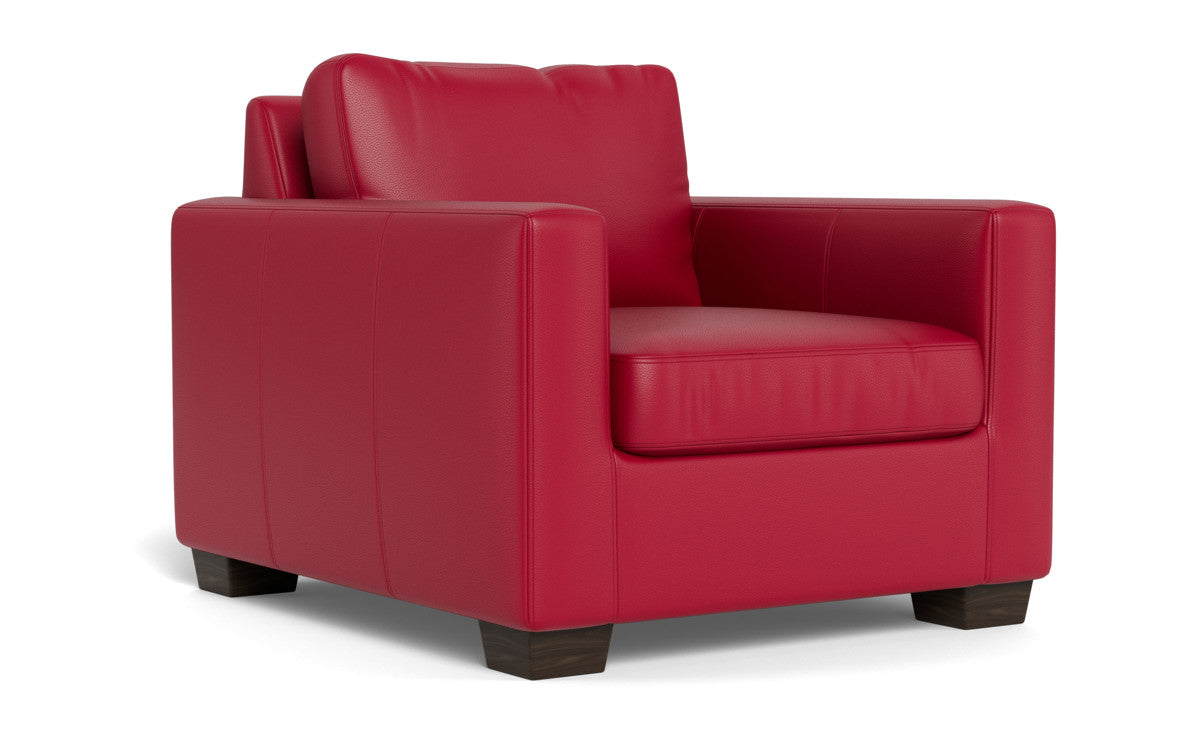 Track 36" Leather Arm Chair - Tribeca Scarlet